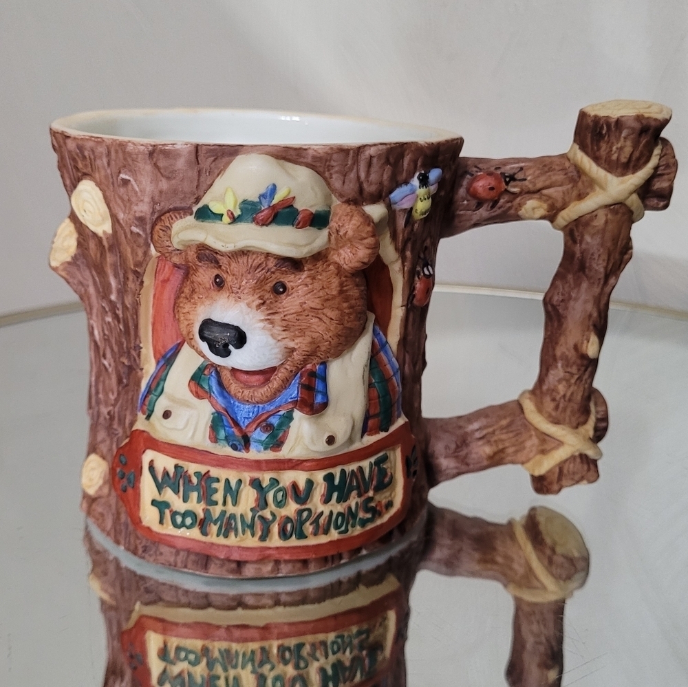 Vintage 1995 Enesco Moose Creek Crossing Go Fishin’ Mug by David Olsen